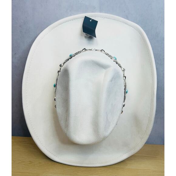 ILLUMA Western Rodeo Silver Conch Blue/Silver Details Woman’s Cowgirl Hat NWT - Picture 6 of 10